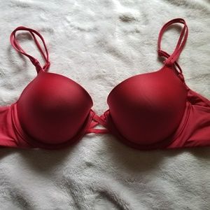 Red Victoria's Secret Demi Bra